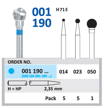 Karbidna freza HP za akrilat i metal - Horico - kuglasti 023