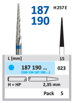 Karbidna freza HP za akrilat i metal - Horico - konični 023