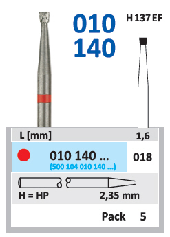 Karbidna freza HP za metal - Horico - obrnuto konični kraći 018