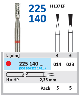 Karbidna freza HP za metal - Horico - obrnuto konični duži 023