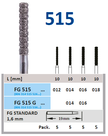 Dijamantski borer za turbinu PRSTENASTI CILINDAR - Horico - 014, normal - plavi
