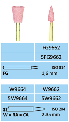 Gumice za poliranje zubnih ispuna - kompozite, keramičke vinire HORICO - čaša, zaglađivanje