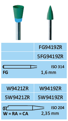 Gumice za poliranje cirkonijuma - Horico - čaša, zaglađivanje