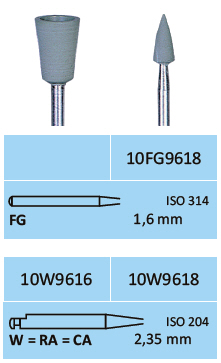 Gumice za poliranje metala, kompozita, vinira Horico - čaša, visoki sjaj