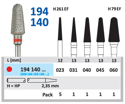 Karbidna freza HP za metal - Horico - konični zaobljeni 060
