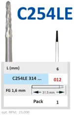 Karbidni boreri - C 254LE / C 267 / C 375R - Horico