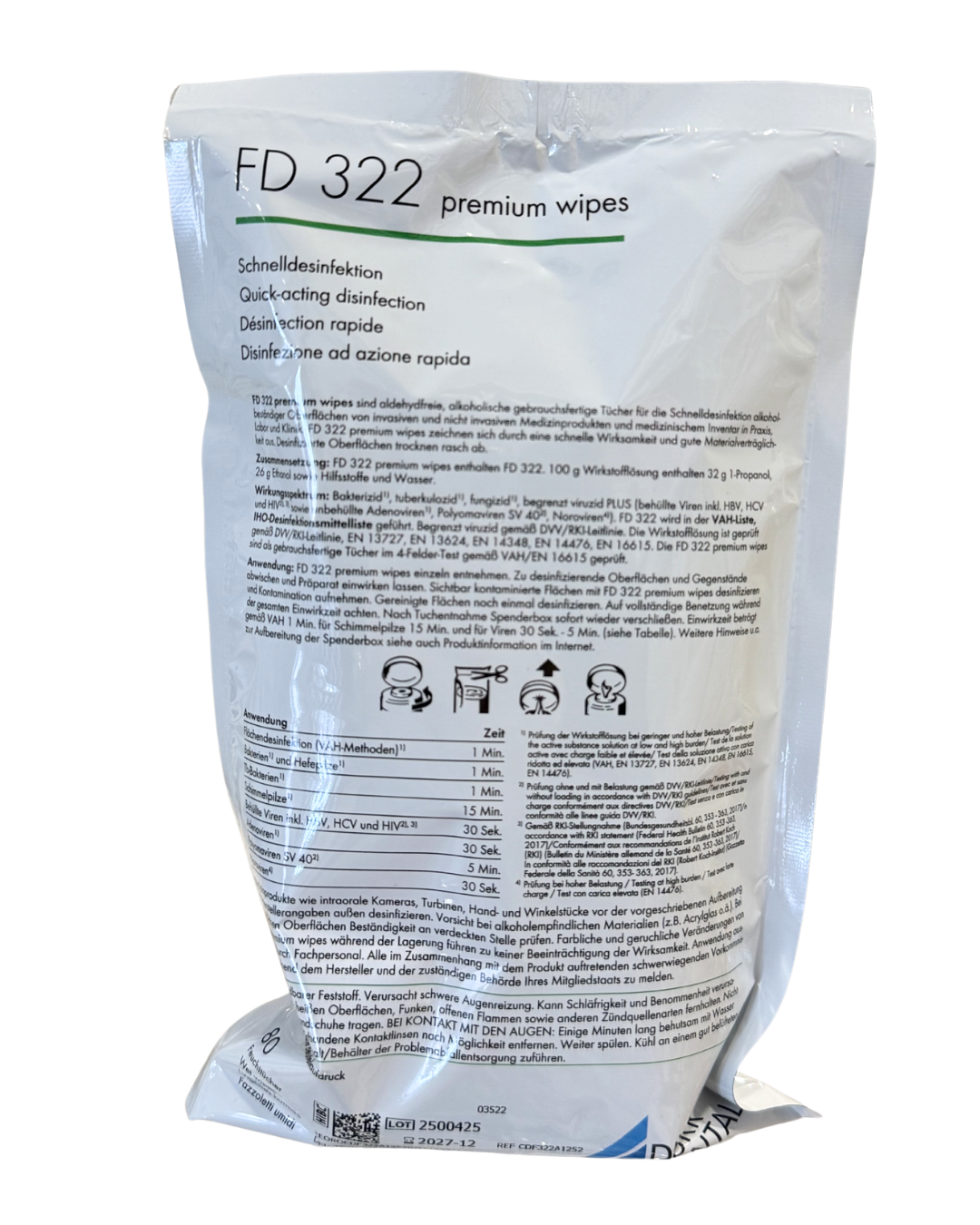 Durr FD 322 - maramice za dezinfekciju površina medicinske opreme i instrumenata - refill